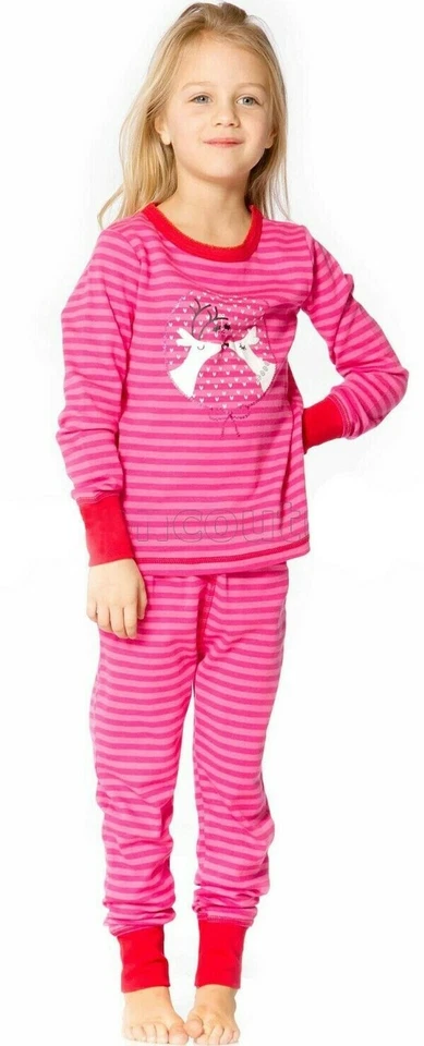 Conjunto de pijama de algodón suave rosa Deux par Deux para niñas Foto 3 de 3