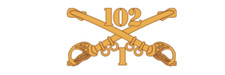 4" us military 1-102 cavalry gold bumper sticker decal usa made
