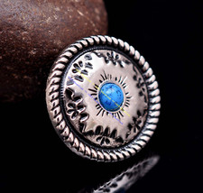 10X Silver Floral Engraved Leathercraft Saddles Leather Project Concho Turquoise