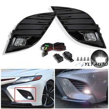Cubierta de bisel de luz antiniebla + kit de lente transparente LED para Toyota Camry SE XSE 2018-2020