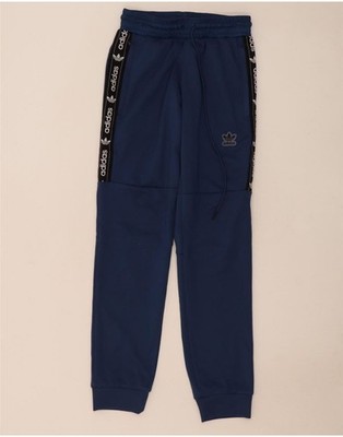 ADIDAS Mens Graphic Tracksuit Trousers Joggers Small  Blue Colourblock CA09