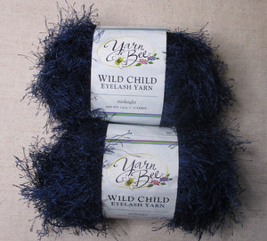 Lot of 2 - Yarn Bee Wild Child Eyelash Yarn, midnight, 50 g, 75 yds, Polyester