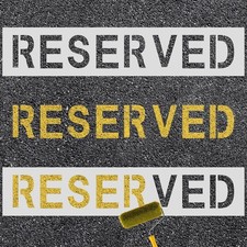 2pcs Reserved Stencil, 28.74x5.9 inch Reserved Parking Sign Spray Painting Lette