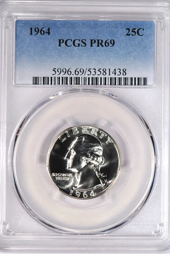 1964 Washington Quarter Proof PCGS PR 69 PF Gem Silver Coin 25C