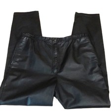 Vintage Pia Rucci 90s Black Leather Pants, High Waisted size small 30  ladies