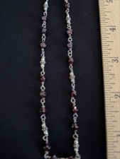 Sterling Silver Garnet Station Chain