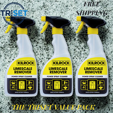 Kilrock Limescale Remover 500ml Pack of 3 Triset Power Spray Hard Water Cleaner 7.33 per litre