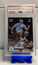 2022-23 TOPPS NOW UCL DEBUT WITH MANCHESTER CITY #6 ERLING HAALAND PSA 10
