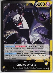 Gecko Moria OP14-080 Leader The Azure Sea's Seven One Piece TCG