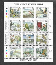 NATURE WINTER BIRDS CHRISTMAS 1990  MNH