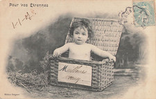 CP BERGERET POUR VOS ETRENNES BEBE MALLE OSIER - 46265
