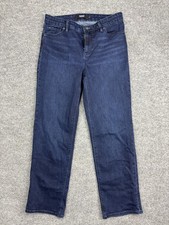 Hudson Jeans Womens 8 Blue Dark Wash Mid Rise Straight Denim Stretch 32x29.5