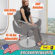 Sillas de Salón Ajustables para Estilista, Silla de Barbero Giratoria 360° 82-92cm