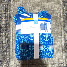 Cat Jack Size 8 Hanukkah Menorah 2pc Cotton Knit Long Sleeve Pajama Set Blue