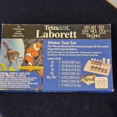 Tetra Laborett Water Test Kit pH KH GH NO2 NH3/NH4 for Fresh & Marine Aquariums