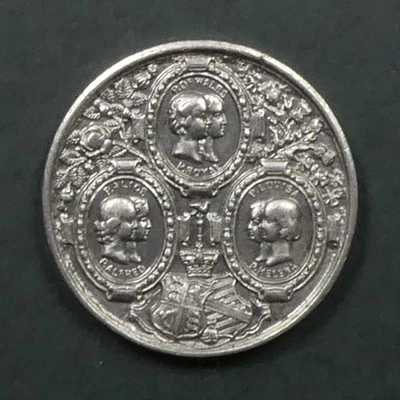 Queen Victoria Royal Family Medaille 1850 Allen & Moore Weißmetall - Bild 1 von 4