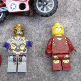 Lego  Minifigure figures lot - Marvel, Captain America, Ironman Bike 6865 - inc