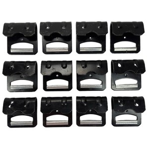 12 Pack Kinedyne 4" Flat Hooks w/ Abrasion Clips For Tie Down Straps Black #1021
