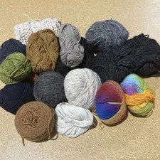 Knit Picks Yarn Mystery Lot Leftovers Scrap Partial Skeins Wool Cotton Blend 2lb