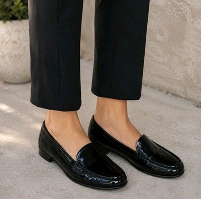 Vintage Gravati Neiman Marcus Patent Leather Loafers Flats Italy Women's Sz 8