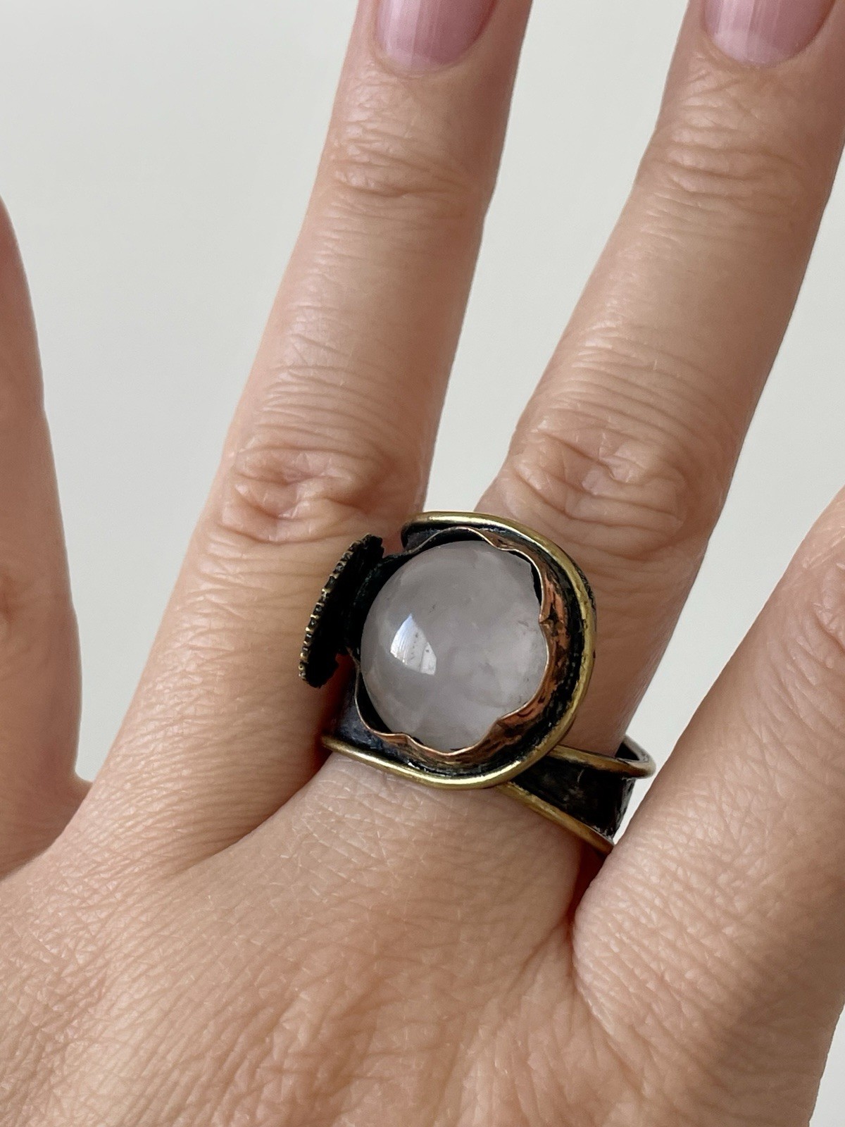 Brutalis Artisan Brass Statement Ring Adjustable … - image 2