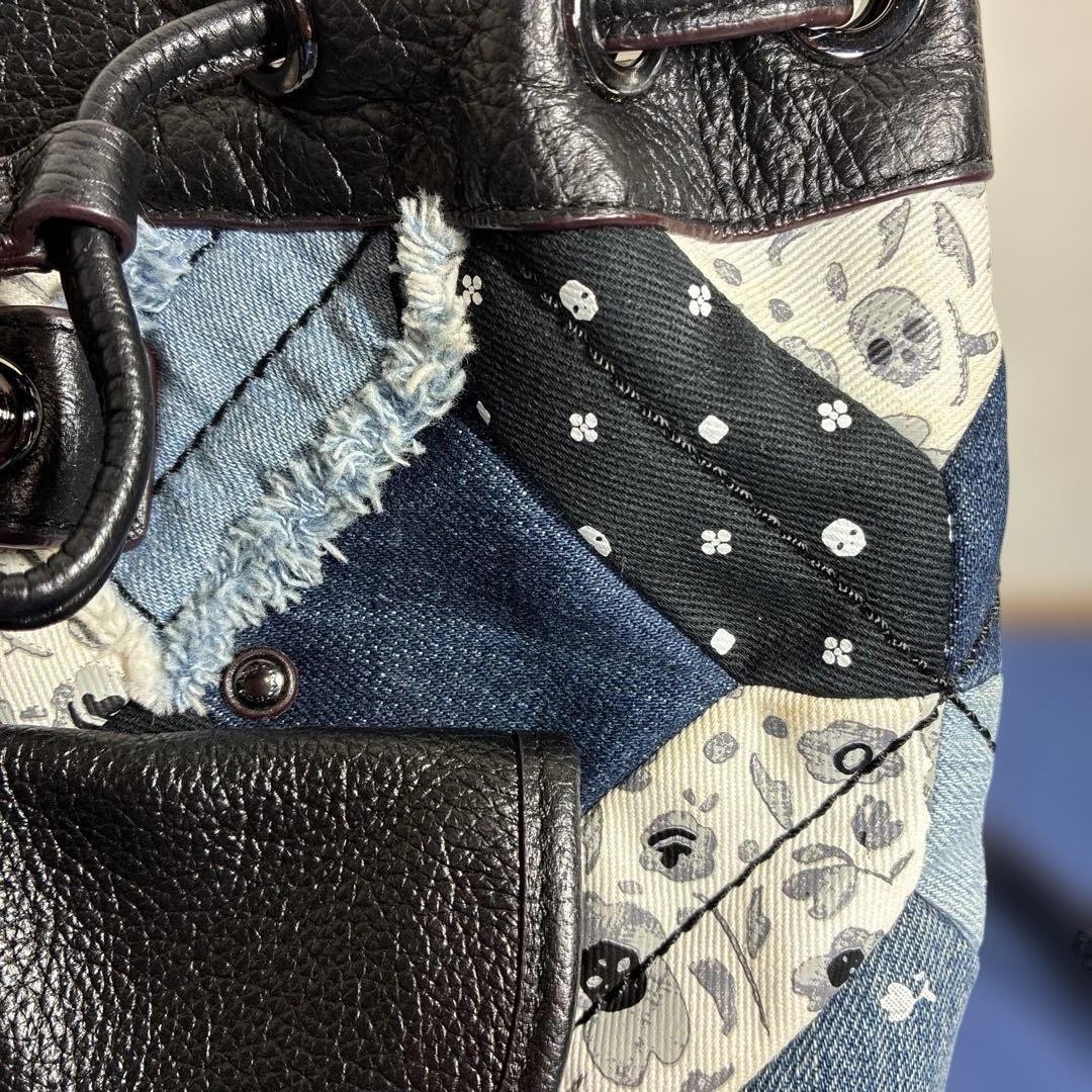 Coach patchwork 37743 Backpack Leather Denim Blue… - image 7