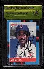 BAS 1988 Donruss Jim Rice (Solid Blue Upper Left Corner) #399 Authentic HOF ow6
