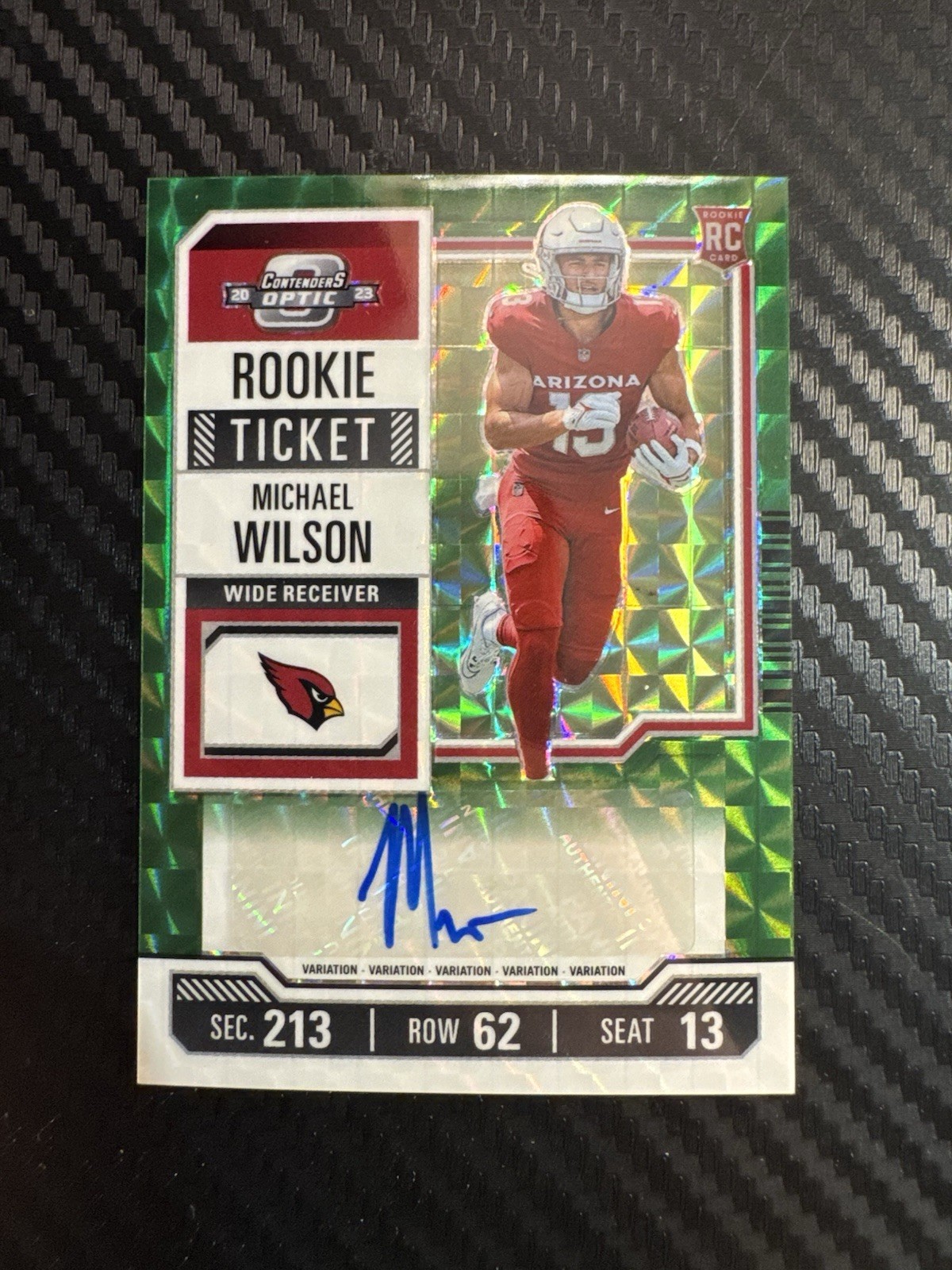 Michael Wilson Panini Zenith Contenders Optic Rookie Ticket Rps Preview Autographs #102 Green
