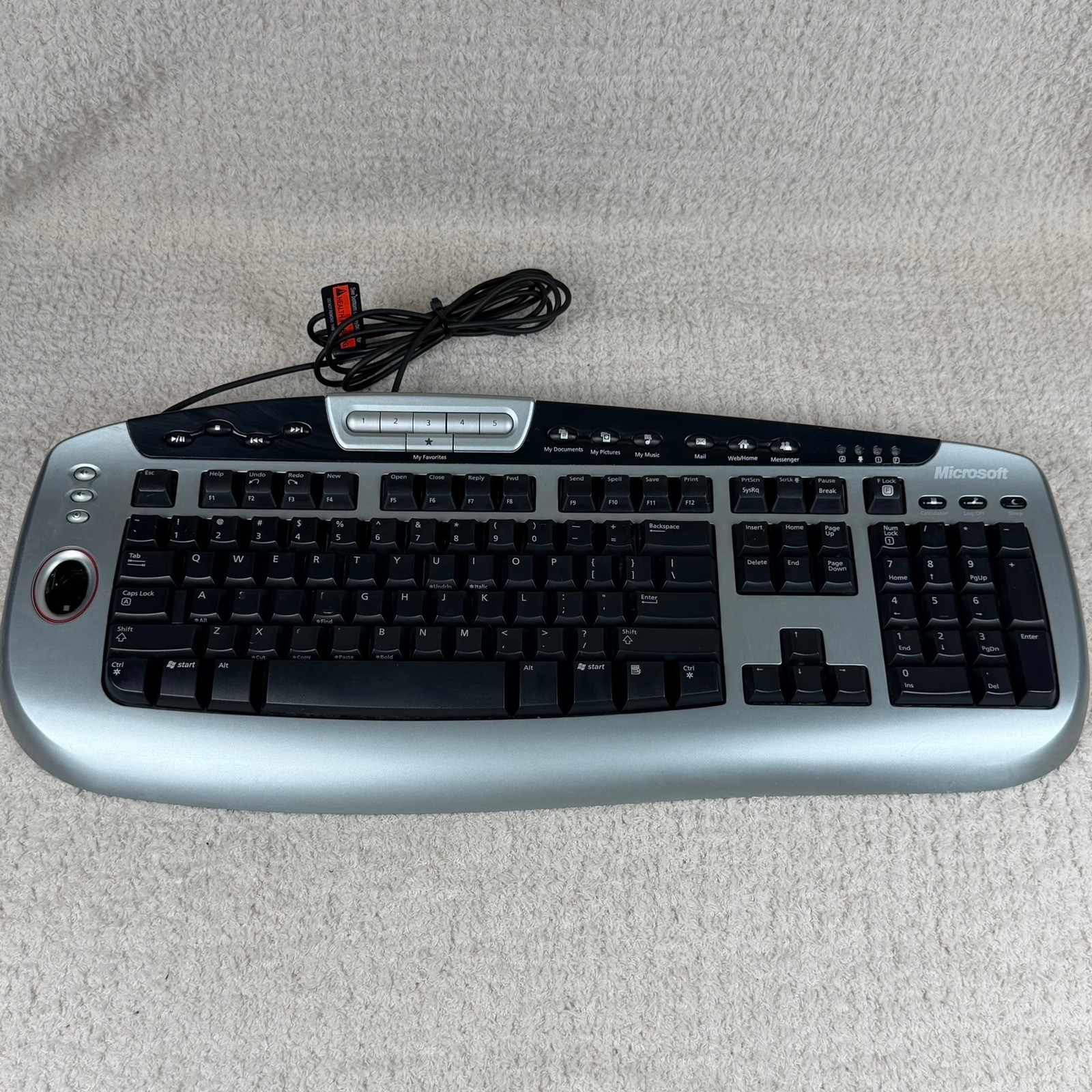 Microsoft Keyboard Fingerprint Reader Silver Black Model 103