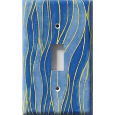Blue Wave Decorative Light Switch Plate Cover Outlet Wall Plate