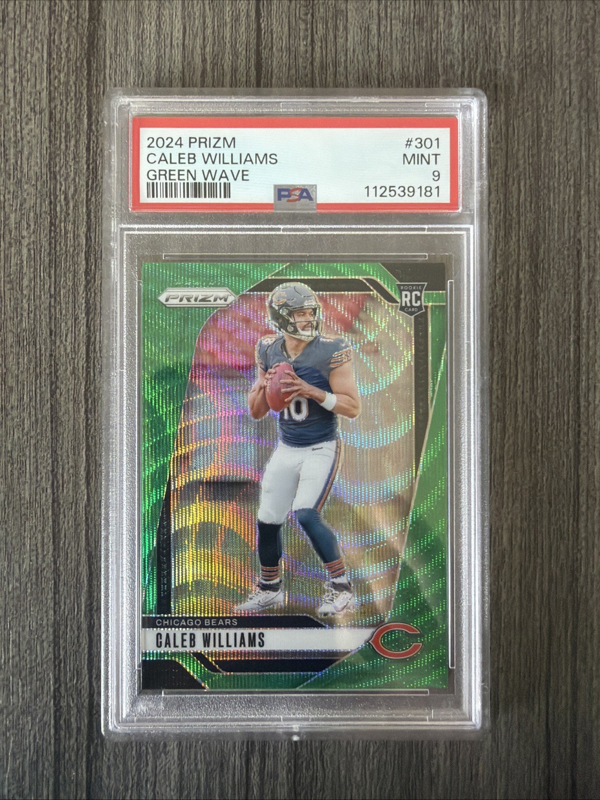 2024 Panini Prizm - Rookies Caleb Williams #301 Green Wave Prizm (RC) PSA 9