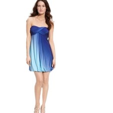 Xscape Blue Y2K Ombré Bubble Hem Cocktail Dress Size 4