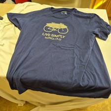 Patagonia Live Simply Honolulu T Shirt Mens XL Navy Surfboard Bicycle USA Made