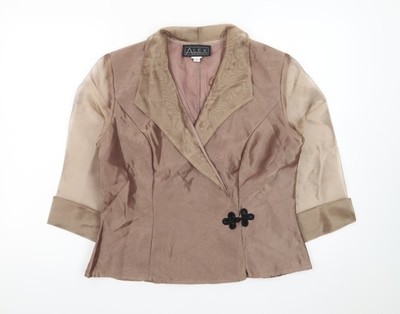 Alex Evenings Damen Beige Wickelbluse L Formell Satin