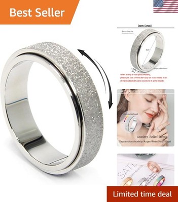 Customizable Anxiety Spinner Ring in Titanium | Elegant Fidget Ring Sizes 6 12