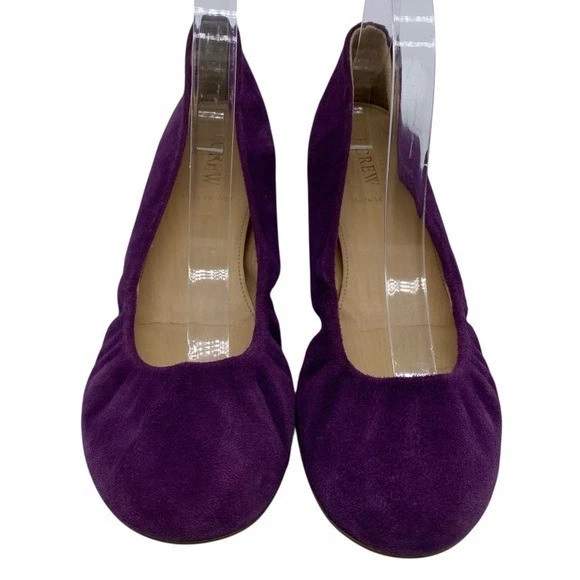 J. Zapatos planos de ballet Crew para mujer Cece talla 9,5 cuero gamuza púrpura Italia 46198 Foto 4 de 4