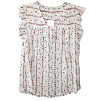 Como Blu Sleeveless Babydoll Blouse Plus Sz 1X Purple Floral Prairie Peasant NEW