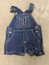 Tommy Hilfiger Blue Denim Overall One-Piece 0-3 Months Logo Adjustable Straps