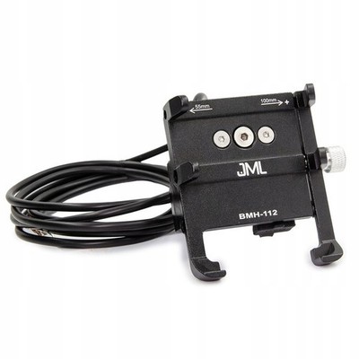 JML Motorrad- & Roller-Telefonhalter mit Aluminium-Ladegerät schwarz