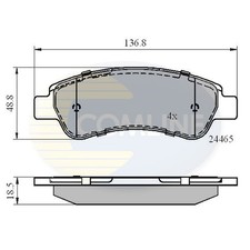 For Fiat Ducato 250 290 130 Multijet 2.3 D Comline Rear Brake Disc Pads Set
