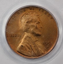 1951-S Lincoln Cent PCGS MS65RB