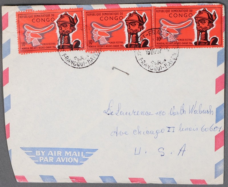 MayfairStamps Congo 1967 Premier Festival to Chicago IL Air Mail Cover aaz_64131