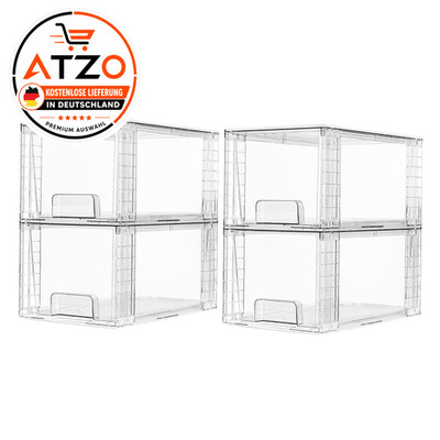 Vtopmart 4 Pack Stapelbare Acryl Schubladenorganisatoren Transparente Aufbewahr