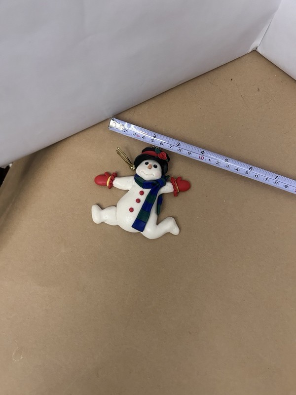 VTG Christmas Plastic Ornament Snowman Jumping
