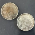 2 Vintage Buffalo 1 Troy oz/ea Indian Head .999 Fine Silver Rounds Collectable