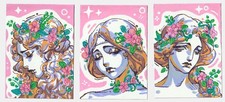 ACEO Print Garden In Pink edition By TheFrogPrincess
