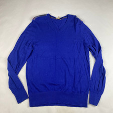 Burberry Brit Mens XL Cashmere Blend Nova Check Sweater Blue