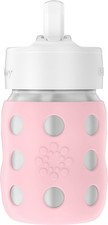 Lifefactory 8 Ounce Stainless Steel Vacuum Insulated Wide Neck Baby Bottle Straw