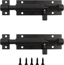 3 Inch Sliding Bolt Gate Latch, Slide Barrel Bolt Latch, Black Heavy Duty  3Inch
