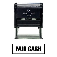 PAID CASH Self-Inking Office Rubber Stamp Black - Medium